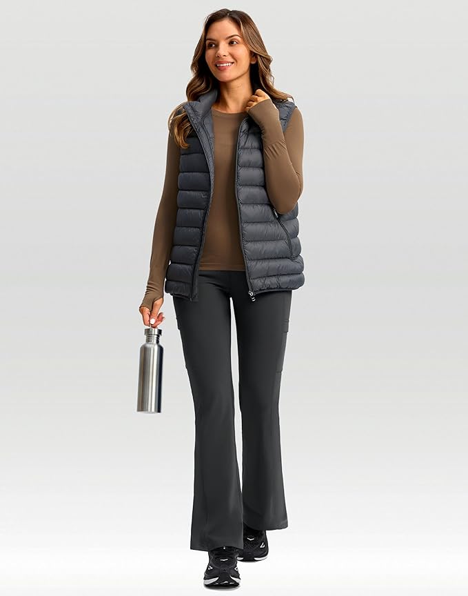 G Gradual Women's Fleece Lined Pants Water Resistant Winter Thermal Flare Leggings Hiking Snow Pants for Women 4 Pockets