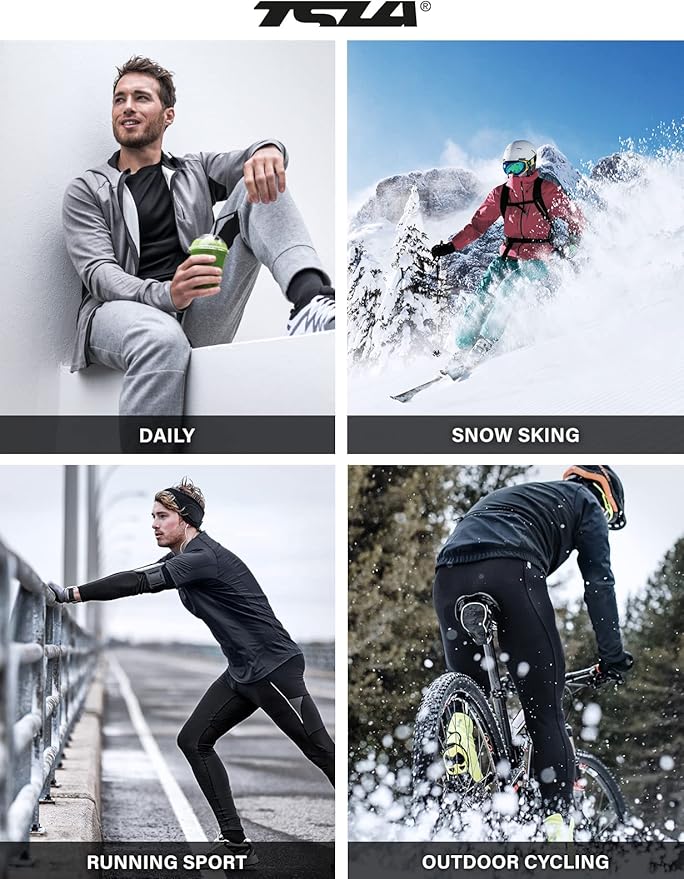 TSLA Men's Thermal Underwear Set, Microfiber Soft Fleece Lined Long Johns, Winter Warm Base Layer Top & Bottom