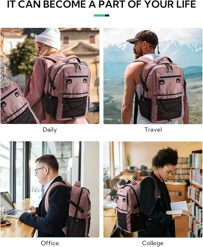 WATERFLY Travel Hiking Casual Backpack: 22L Lightweight Everyday Outdoor City Daypack College Bookbag for Woman Man