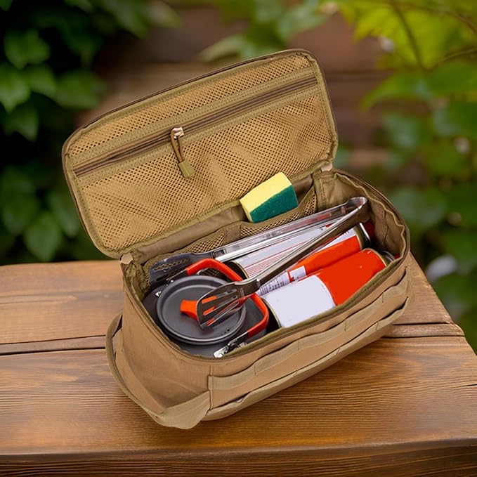 Picnic Backpack, Portable Camping Cookware Bag Outdoor Carrying Picnics Tableware Organizers Large Capacity Utensils Storage Bag Enduring