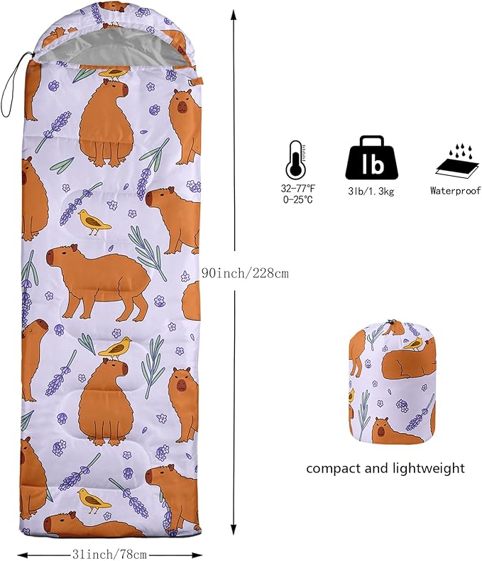 QOOMO Camping Sleeping Bags,3 Season Warm & Cool Weather,Lightweight,Waterproof Sleeping Bags for Adults & Kids,Traveling,and Outdoors,Camping Gear Equipment