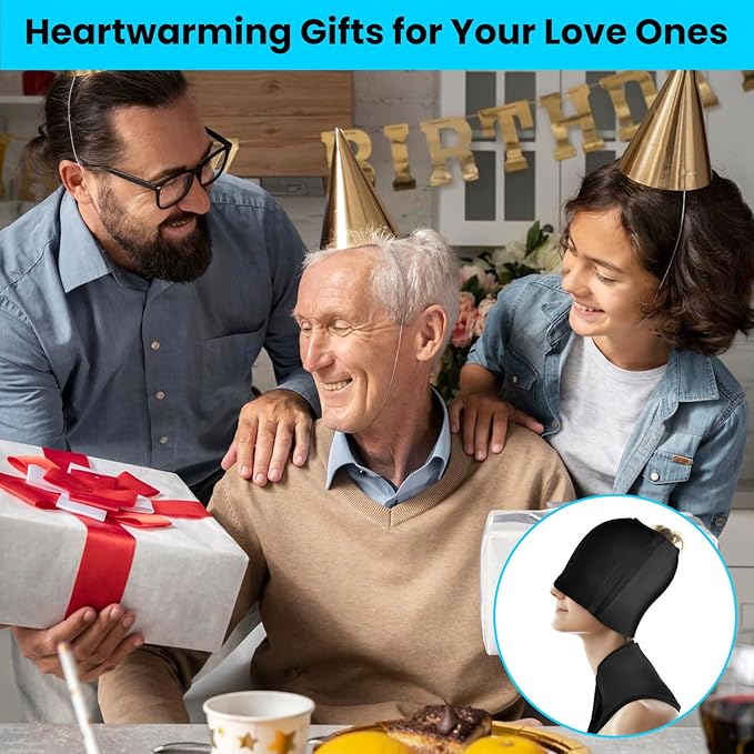 Migraine Relief Cap & Neck Ice Pack Wrap Gel Combo, 2Pcs-Set Reusable Headache Hat Ice Pack Mask, Cervical Cold Compress Head Wrap for Tension, Cooling, Pain Relieve