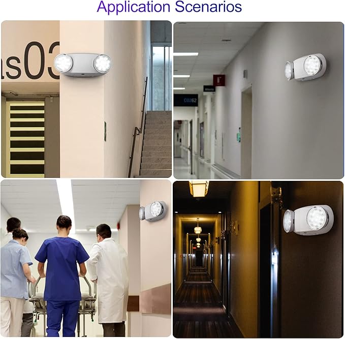 TANLUX LED Emergency Lights with Battery Backup, UL Listed, AC 120/277V, Hardwired Emergency Exit Light Fixtures for Business - 6 Pack(White)