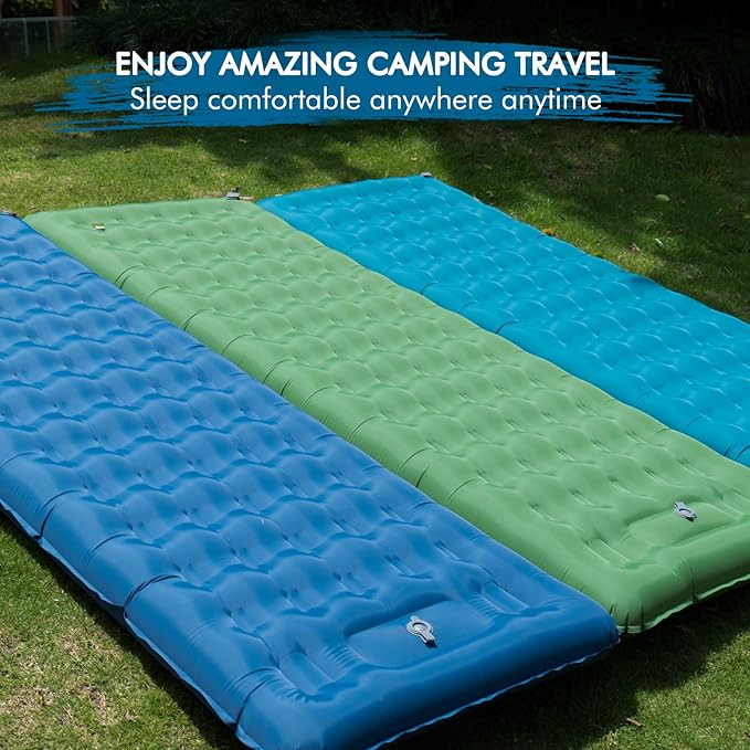 MEETPEAK Extra Thickness 5 Inch Inflatable Sleeping Pad Built-in Pump, Durable Waterproof Camping Air Mattress for Backpacking Traveling Hiking, Compact & Lightweight Camping Sleeping Mat