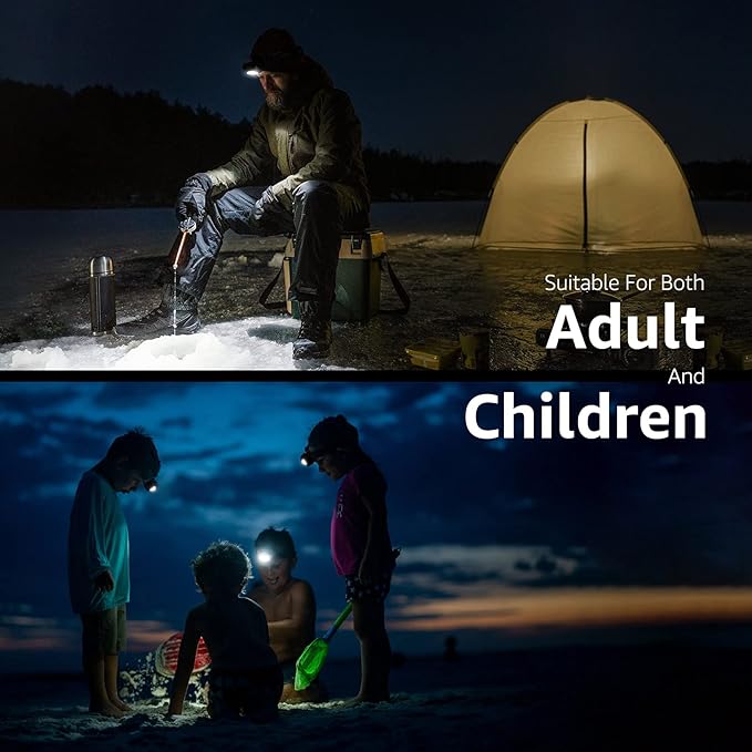 LE Headlamp Rechargeable, LED Head Lamp with 6 Modes for Camping & Hiking Gear Essentials, IPX4 Waterproof High Lumen Bright Headlight Flashlights with Adjustable Headband, USB Cable Include