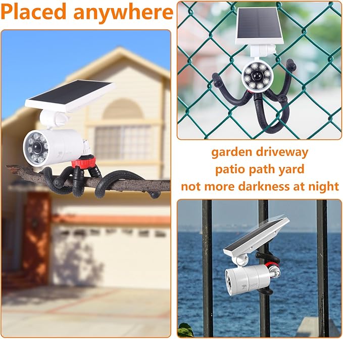 Solar Motion Sensor Light for Outside, Camping Lights, 360-DAY Free Replacement/Refund Solar Spot Lights Outdoor for Camp Porch Deck Path Patio Yand Post Step