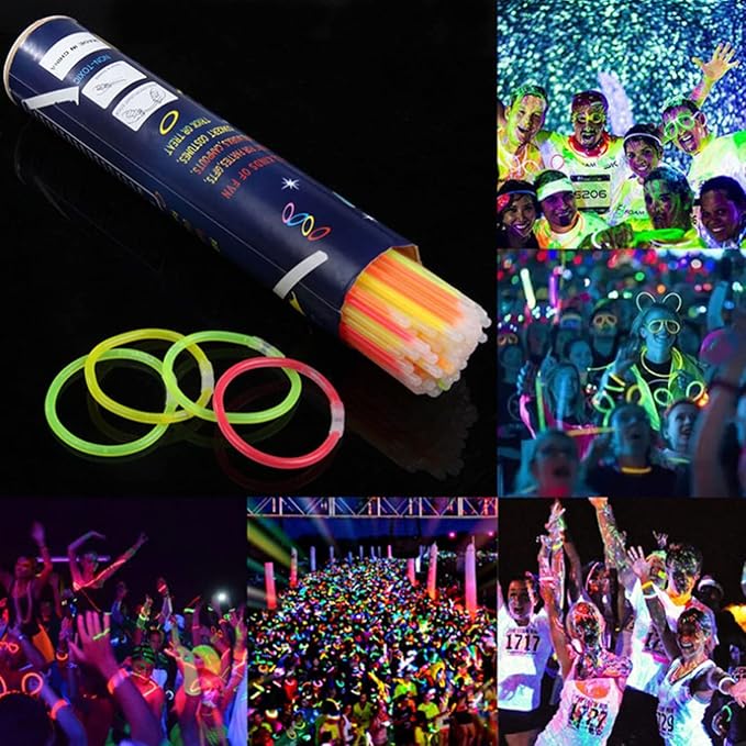 Glow Sticks, 1000 Pack 8" Glow in The Dark Light Up Sticks with 1000 Connectors for Festival Birthday Carnival Necklaces Bracelet (1000PACK)
