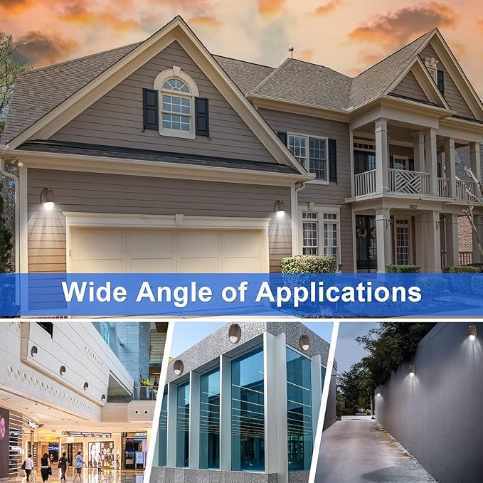 LED Emergency Light with Battery Backup Photocell Sensor, Self Test Diagnostics, Aluminum Exterior Waterproof Commercial Wall Pack Emergency Lighting Fixtures, 12W 120-277VAC, UL Certified (1-Pack)