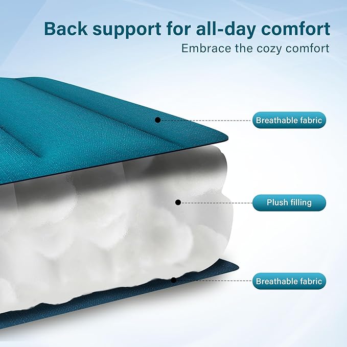 MFSTUDIO Padded Zero Gravity Chair Set of 2, Folding Patio Lounge Recliner with Adjustable Pillows & Cup Holder for Poolside Backyard, Support 400lbs(Pacific Blue)