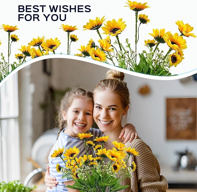 4 Pack Solar Garden Lights Outdoor, Colorful LED Waterproof Solar Powered Sunflowers Landscape Lights for Outside Yard, Patio, Pathway Decorative, Décor, Gifts, Two Lighting Modes