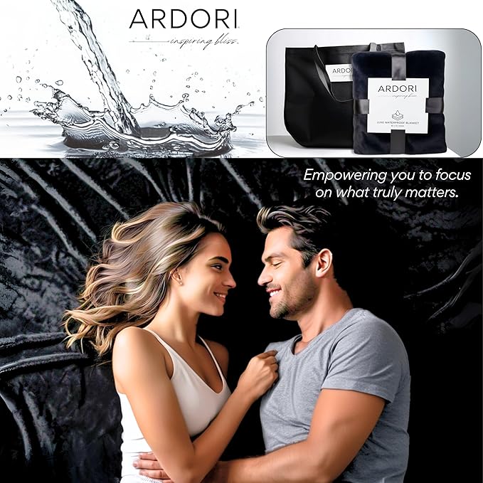 Waterproof Blanket King Size (Black & Gray, 82x82") Absorbent, Leakproof Fleece Protector for Bed, Couch - Water Proof and Stain Resistant, Plush Throw Blankets, Moisture Repellant Top Cover, Throws