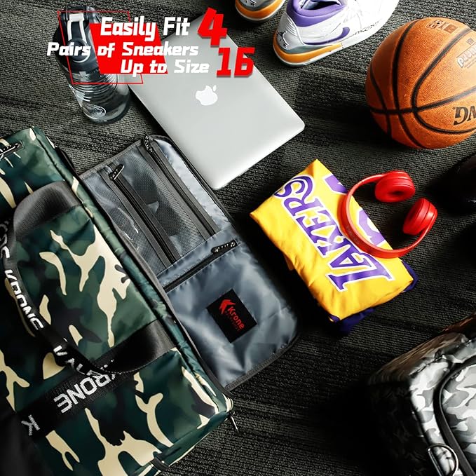 Sneaker Bag for Travel/Sneakerhead gift/Outdoor Sports Bag/Gym Bag /, A Multi-functional Travel Duffel Bag with 3 Adjustable Dividers, & Shoulder Strap,Made of Nylon, by Krone Kalpasmos-classic