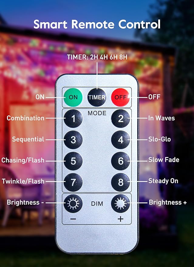 Minetom USB Fairy Lights Plug in, 66Feet 200 LED Twinkle String Lights with Remote and Timer, Waterproof 8 Modes Starry Lights for Indoor Wreath DIY Party Wedding Christmas Decoration, Multicolor