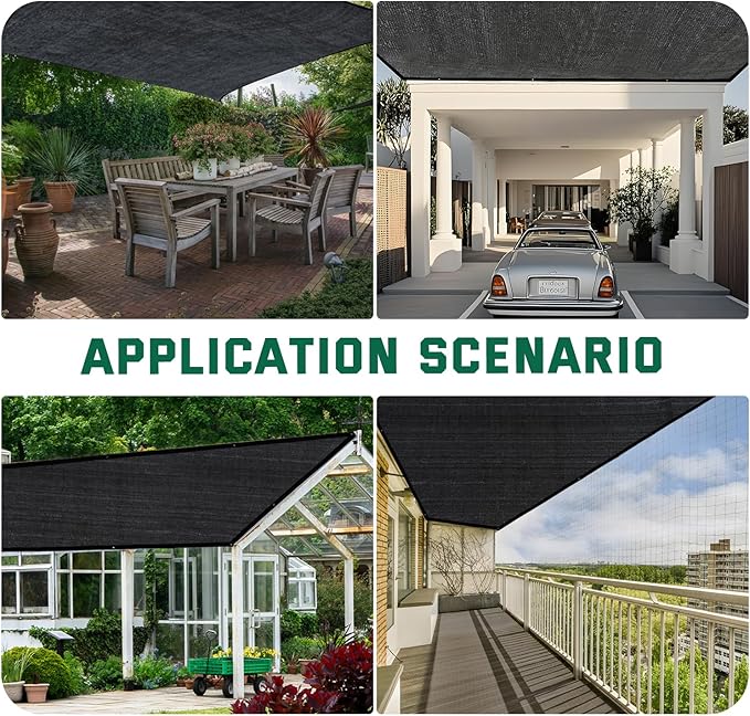 Kesfitt Garden 40% Shade Cloth, Resistant Sun Shade Net 3x10FT Mesh Tarp with HDPE Material and Reinforced Grommets Shade Trap for Greenhouse, Plant, Pergola, and Backyard Patio Sunshade