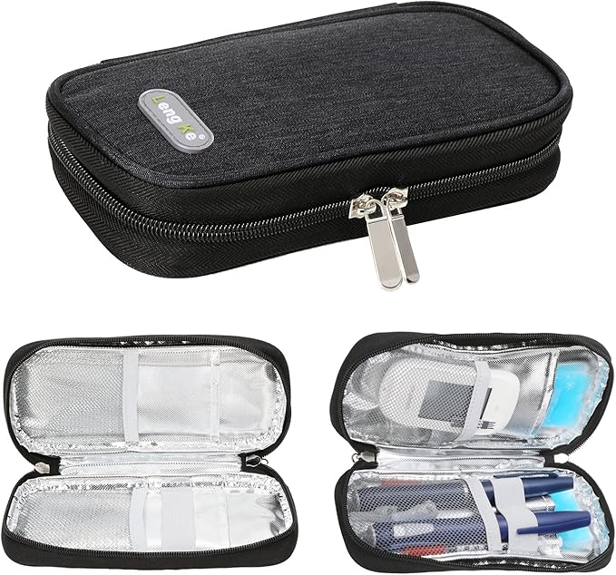 YOUSHARES Insulin Cooler Travel Case, Refrigerated Cooler Travel Case with 2 TSA Approved Ice Pack