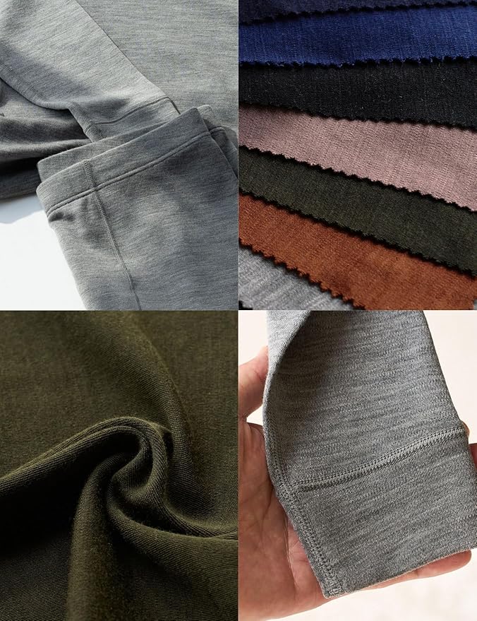 LAPASA Womens 100% Merino Wool Base Layer Set Lightweight & Midweight Thermal Underwear Long John Top & Bottom Warm L58/L91