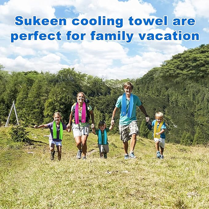 Sukeen Cooling Towel (40"x12"),Ice Towel,Soft Breathable Chilly Towel,Microfiber Towel for Yoga,Sport,Running,Gym,Workout,Camping,Fitness,Workout & More Activities