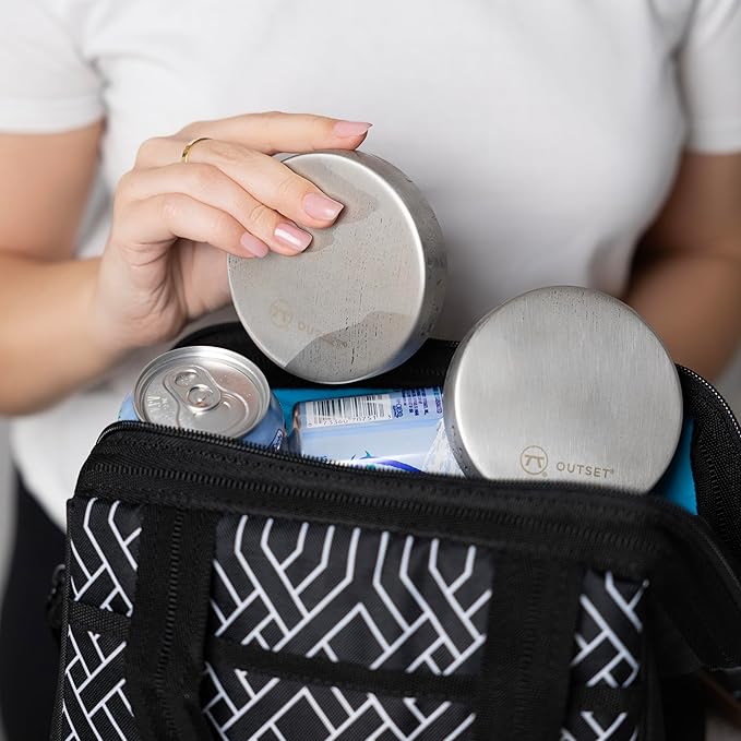 Outset Stainless Steel Round Ice Packs, Set of 2 Travel Ice Packs, 3.75" x 0.75"