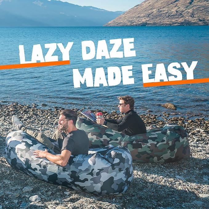 AlphaBeing Inflatable Lounger Beach Chair Accessories, Air Sofa Hammock Inflatable Couch for Camping Backyard Lakeside with Compression Sacks, Ideal Outdoor Gifts for Adults