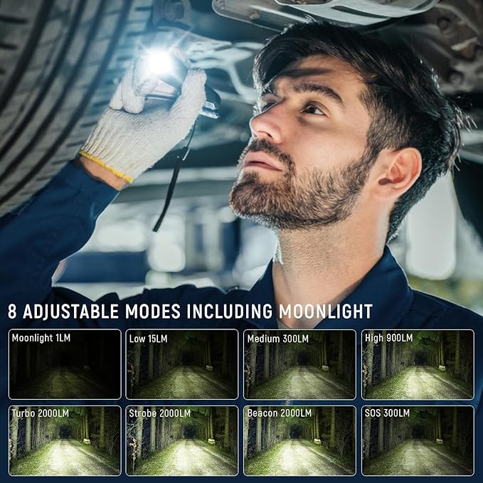 Sofirn SP31 V3.0 Tactical Flashlight Rechargeable, 2000 High Lumen Pocket Flashlight with Powerful LED, Dual Switches and Battery for EDC, Home, Emergency, Heavy Duty, IP68 Waterproof / Compact Built