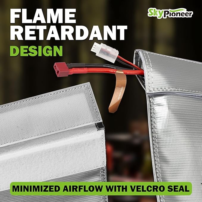 RC Lipo Safe Bag,Fire Retardant Lipo Battery Bag,9''x11.8''Silver,Fireproof Explosion-proof Sack for Charging and Storage