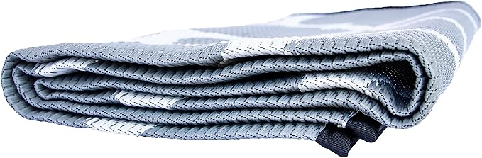 5x7 Gray Lattice Outdoor RV Mat – Extra Thick 5mm Recycled Poly Rug – Heavy-Duty, Waterproof, Reversible – Stylish Luxury Mat for Camping, Patio, Beach (Gray Lattice NO Carry Bag, 5'x7')