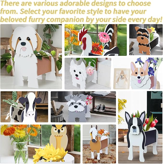 Dairy Cow Planter, Pet Shape Garden Pots Plant Pots for Indoor/Outdoor Gardens Decoration, Cute, Surprise Gifts/Souvenirs for Pet Lovers