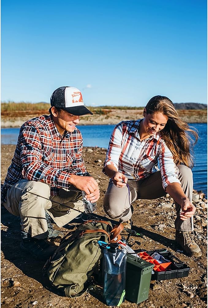 Vapur Collapsible Water Bottle With Carabiner, Compact Bottle Folds Flat For Hydration On The Go, Ideal for Traveling, Hiking or Camping, 34 Ounce, Grey & Teal, Pack of 2