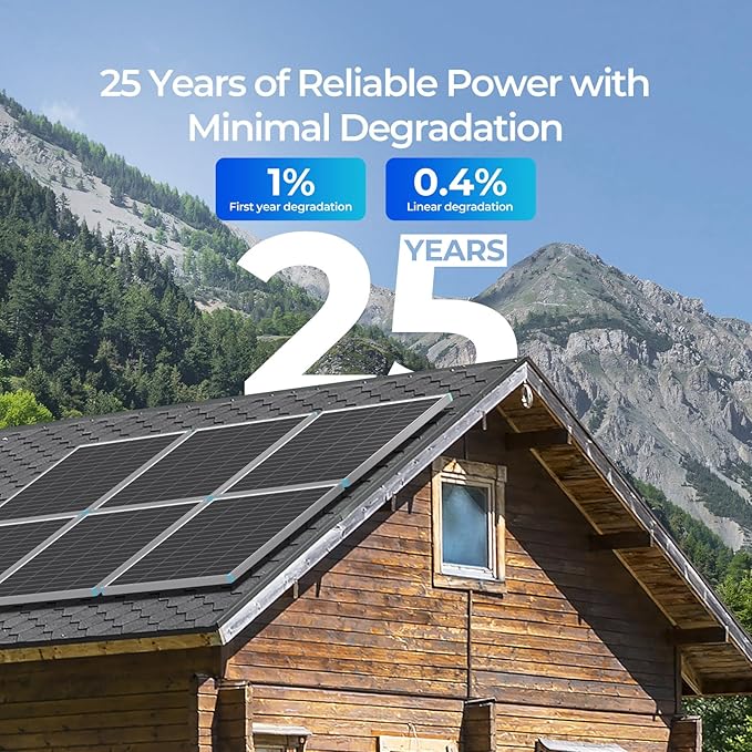 Renogy Solar Panels 175 Watt 16BB N-Type, 12V 175W Solar Panel 25% High-Efficiency, PV Module Power Charger for RV Marine Cabin Roof Home Farm Battery and Other Off-Grid Applications