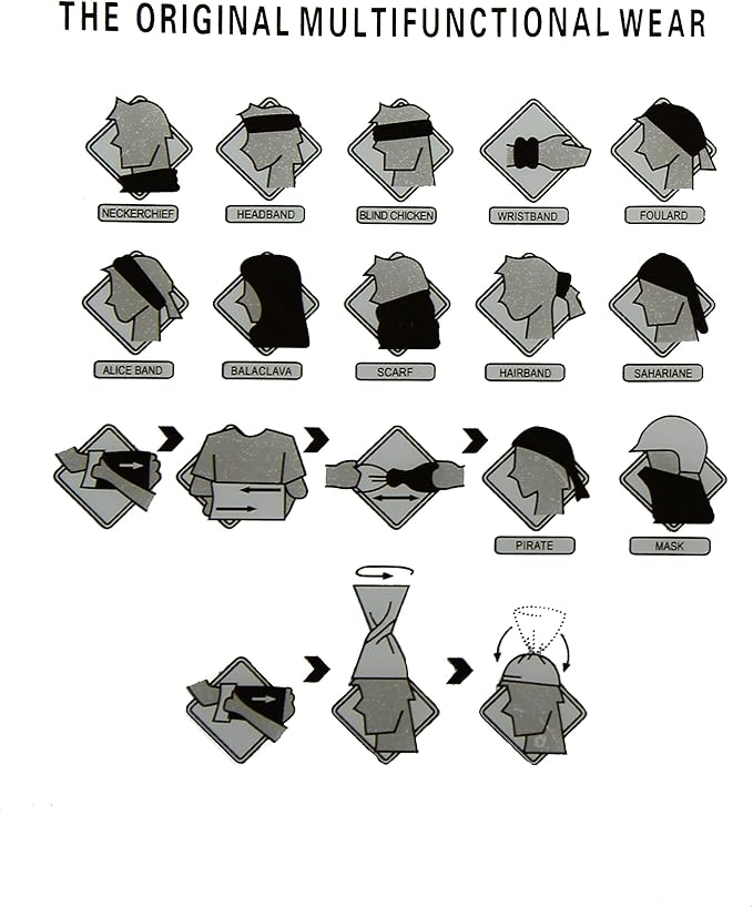 Pack of 3 Ski Mask Bandana Face Hat for Outdoor Airsoft Motorcycle Hood Helmet Balaclavas Headwear