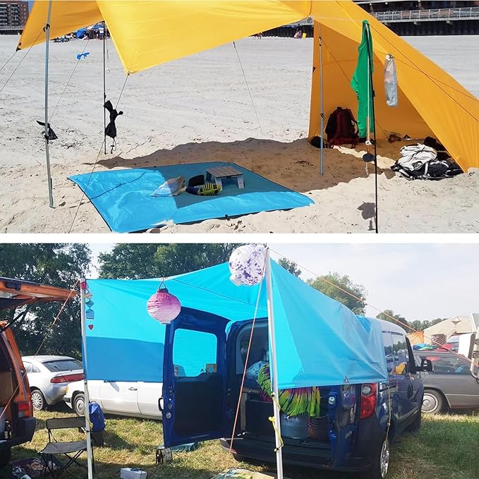 Azarxis Waterproof Camping Tent Tarp Hammock Rain Fly Footprint Ground Cloth Shelter Sunshade Beach Picnic Blanket Mat for Outdoor Camping Park Lawn