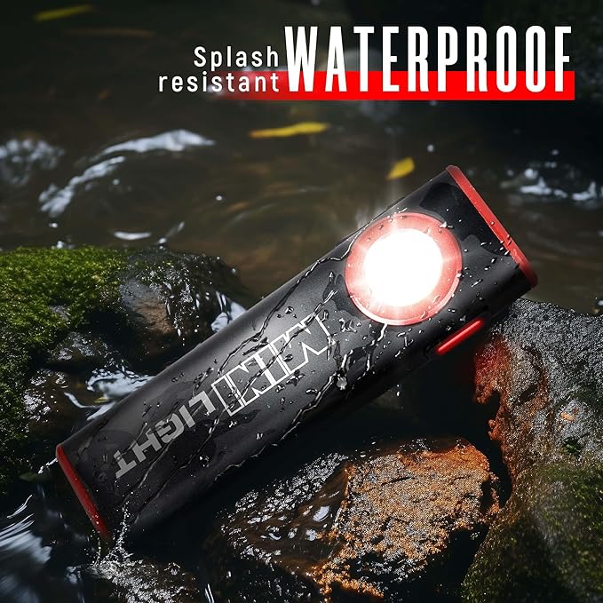 lexall Flashlight, 1600 Lumens Mini Magnetic Flat EDC Flashlight with Clip, 3 Modes Portable Ultra-Light Bright Waterproof Pocket Light for Working, Camping, Repairing, Emergencies