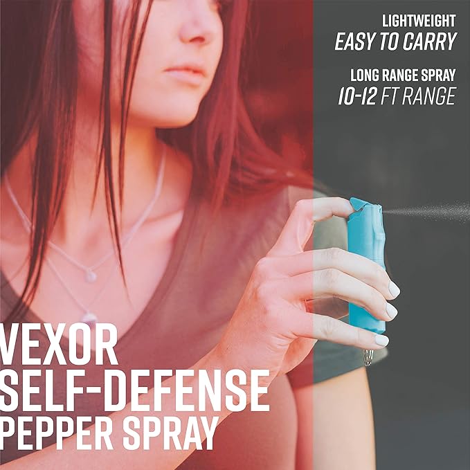 Zarc Vexor Police Strength Pepper Spray, Flip-Top Finger Grip, 20+ Shots, 10-12 Ft. Range - 4 Pack