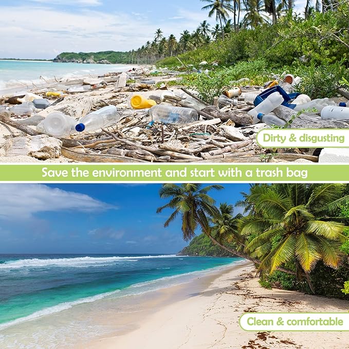 8 Gallon Trash Bags Medium Garbage Bags, Extra Strong Trash-Can-Liner for Bathroom Kitchen Office (120 Counts, 30 Liter, Green)