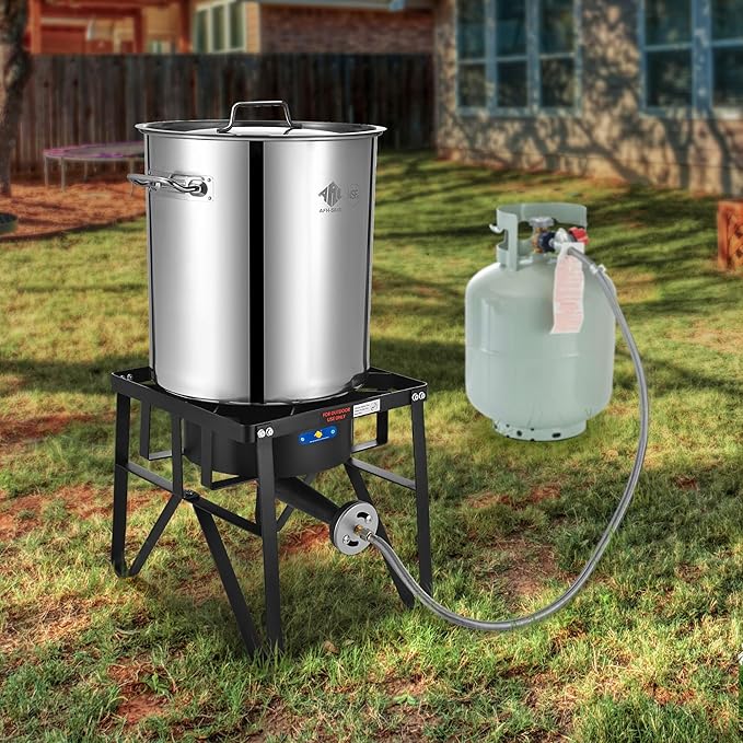 ARC Advanced Royal Champion ARC Propane Burner, 200,000 BTU Propane Stove with 0-20 PSI Regulator, Outdoor Burners for Cooking Gas Burner Gas Cooker Single Burner for Outdoor Cooking