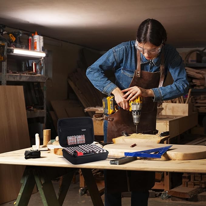 Battery Storage Case for AA AAA Button Cells, Battery Organizer Case, for 3 Batteries Variety Pack 88 Batteries Mesh Bag (Batteries Not Included) (BLACK)