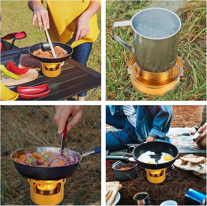 2 In 1 Mini Alcohol Stove For Camping, Portable Alcohol Burner With Stainless Steel Cross Stand, Storage Bag, Lightweight Tiny Brass Stove For Backpacking Emergency Outdoor Coffee
