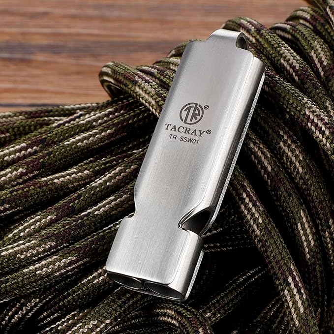 TACRAY Emergency Whistles Lifeguard Safety Whistle with Neck Chain and Keychain for Outdoor Camping Hiking