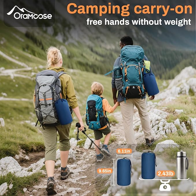 Sleeping Pad, 6 Inch Sleeping Mat Camping Self Inflating Sleeping Pad for Camping with Pillow Built-in Foot Pump, Ultralight Sleeping Pad Backpacking for Travel Hiking Tent Outdoor Adventure Camp Gear