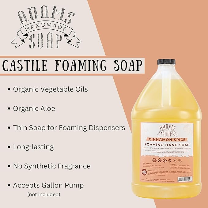 Adams Handmade Soap Liquid Foaming Soap 1 Gal - Cinnamon Spice