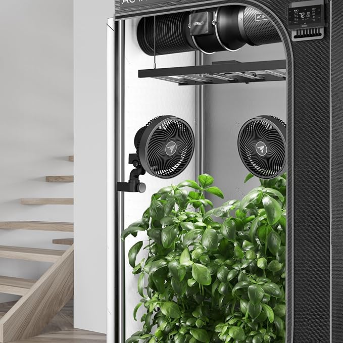 AC Infinity CLOUDRAY S6 2-Pack, Grow Tent Clip Fan 6” with Redesigned Long-Life EC Motor, Custom 10 Dynamic Wind Speeds and 10-Level Oscillation, for Hydroponics Circulation Cooling, 2-Count