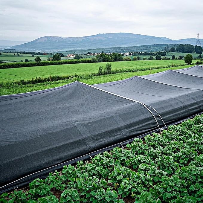 winemana Black Shade Cloth 50%, 30x50 FT Mesh Tarp - Garden Shade for Greenhouse, Patio, Vegetables, Plants Cover and Chicken Coops, Sun Shade Net for Outdoor Protection with Reinforced Grommets