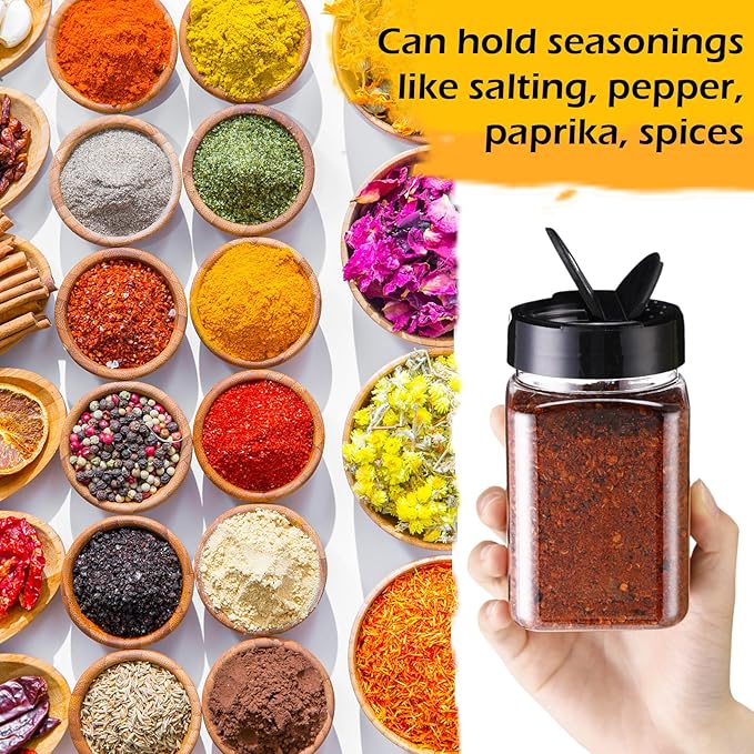 30 Pack Plastic Spice Jars with Shaker Lids Clear Seasoning Containers Spice Bottles for Kitchen Storing Spice Herbs Seasoning Powders(Triangle,12.2 oz)