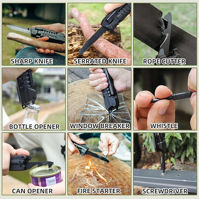 Titorld Multitool Pocket Knife Folding Knife for Men 21 in 1, Christmas Stocking Stuffers, Anniversary Birthday Gifts for Men Dad Him Husband, Cool Outdoor Camping Hiking Fishing Tools Gift Ideas