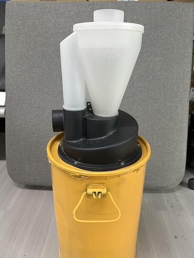 2.5'' New Upgrade Woodworking Double Filtration Cyclone Dust Collector DIY Turbocharged Filter Industrial Separator Collector Canister Dust Control System for Shop Vac Contractor Assistant
