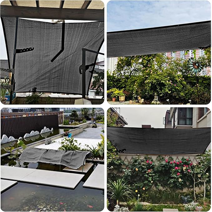 winemana 50% Black Shade Cloth, 3.3 x 6.6 FT Durable Mesh Tarp with Grommets, Garden Sunblock Shade Cloth Shading Antifreezing for Plants Cover, Greenhouse, Barns Kennel, Patio, Tomatoes