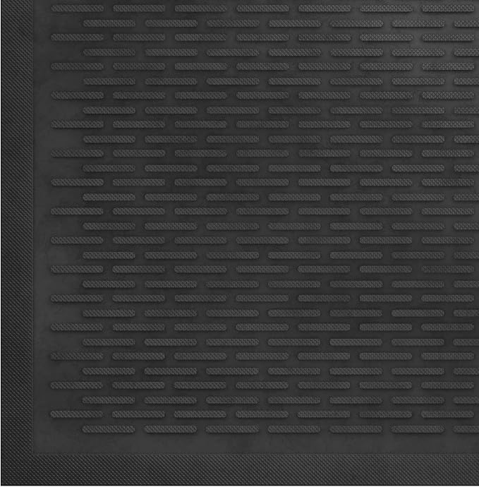 Ottomanson Easy Clean, Waterproof Non-Slip 2x3 Indoor/Outdoor Rubber Doormat, 24" x 36", Black