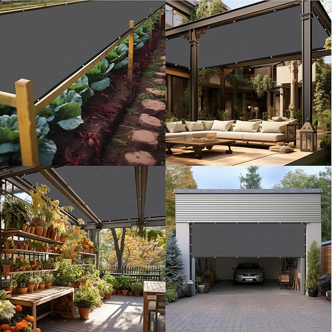 Artpuch 90% Sun Shade Cloth, 10 x 20 FT Pergola Shade Cover Canopy with Grommets, Sun Screen Fabric Tarp for Patio, Outdoor, Garden, Backyard, Light Grey