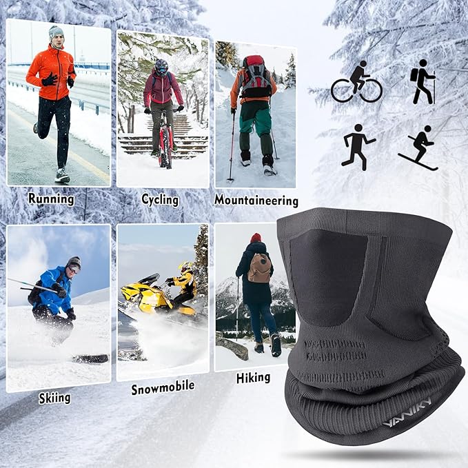 Winter Neck Warmer Gaiter Ski Face Mask, Breathable Fleece Balaclava Windproof Cold Weather Scarf