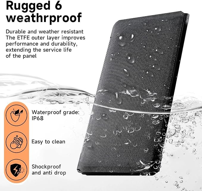 100W Portable Solar Panel MC-4 Foldable Solar Panel Charger Kits 18V IP68 Waterproof Lightweight and Compact for Small Power Station RV Travel Outdoor Activities